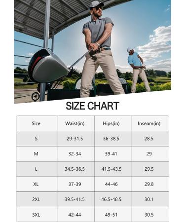 Men's Stretch Golf Pants - 6 Pocket Slim Fit Dress Pants for Travel & Work - Black - XL - Buy Online on GoSupps.com