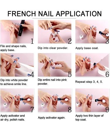 Aikker Acrylic Nail Dipping Powder Starter Kit - Clear 13pcs French Nails Art System - No UV LED Needed - AK09 - Buy Online on GoSupps.com