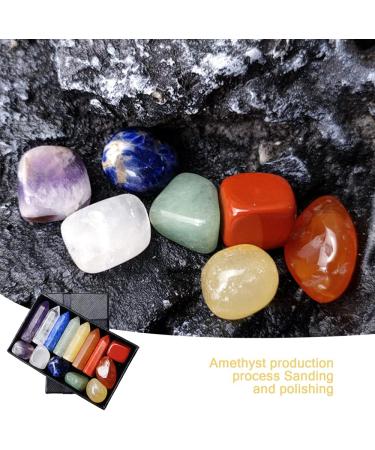 Pointed Multi-Colored Mountain Quartz & Natural Chakra Stones - Amethyst Tiger Eye Purple Aventurine for Crystal Therapy Meditation & Home Decoration - Buy Online on GoSupps.com