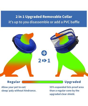 Yoolhamy Inflatable Dog Collar with Enhanced Anti-Licking Baffle | 2-in-1 Removable Cone for Small, Medium, Large Dogs | Soft Recovery Collar to Prevent Scratching | M+ Size - Buy Online on GoSupps.com