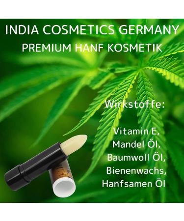 India Cosmetics Germany 3er Lip Balm with Hemp Seed Oil - Moisturizing Care Pencils for Soft Healthy Lips & Wound Recovery - Buy Online on GoSupps.com