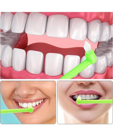 WLLHYF Single Tuft Toothbrush 2 Pieces - Interspace Tuft Brush for Orthodontic Braces - Soft Bristles for Sensitive Gums - Deep Cleaning Manual Toothbrushes - Green Blue - Buy Online on GoSupps.com