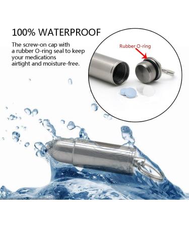 TI-EDC Mini Pill Fob - Titanium Bullet Design Pill Holder Lightweight & Waterproof Perfect for Keychain & Necklace - Buy Online on GoSupps.com