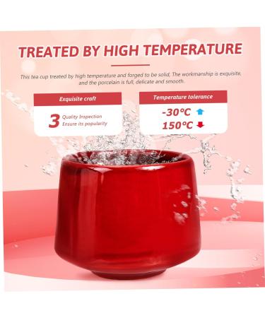 Zerodeko Ceramic Coffee Mug Coffee Cup Retro Home Decor Wedding Decor Chinese Tea Bowl Ceramic Water Cup Yixing Office Ceramics Red 8.5x8.5cm - Buy Online on GoSupps.com