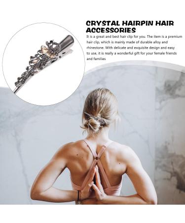 LEORX Rhinestone Hair Clips - Vintage Alligator Clips Barrettes for Women - Champagne - Buy Online on GoSupps.com