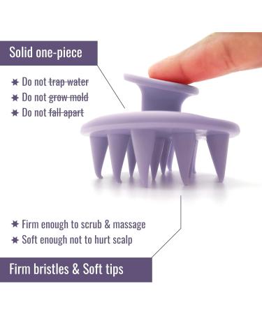 2-Piece Silicone Scalp Massage Brush Set | Mold-Resistant Head Massager for Hair Shampoo - Wakisaki Purple - Buy Online on GoSupps.com