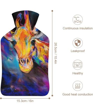 Hot Water Bottle with Lid - Giraffe Rubber Hot Water Bag for Pain Relief Cramps Foot Warmer & Hot/Cold Therapy - International Shipping Available - Buy Online on GoSupps.com