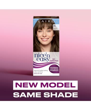 Clairol Nice'n Easy No Ammonia Hair Dye 75 Light Ash Brown 1 Count (Pack of 1) - Buy Online on GoSupps.com