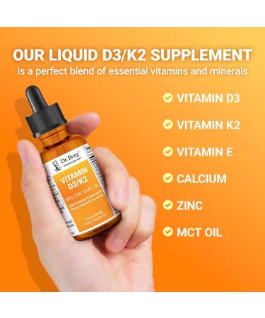 Dr. Berg Vitamin D3 K2 Zinc MCT Oil Liquid Supplement | Bone Teeth Strength Mood Immune Heart Health | 1 fl oz - Buy Online on GoSupps.com