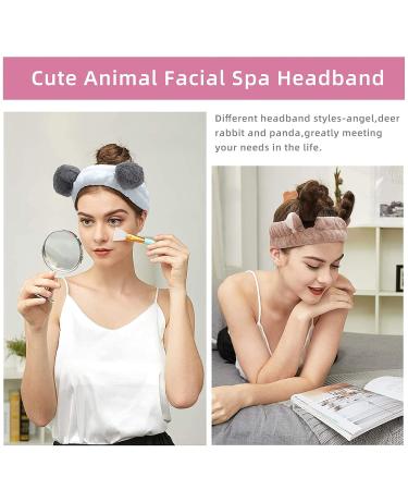 Buy 4-Pack Make-Up Hair Bands for Women | Stylish Cosmetic Bands for Makeup & Shower Blue White Light Gray & Black - Buy Online on GoSupps.com