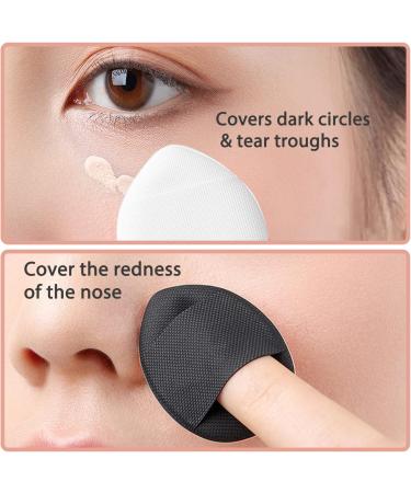 6 Piece Finger Powder Puff Set for Flawless Foundation Application - Black & White - Buy Online on GoSupps.com