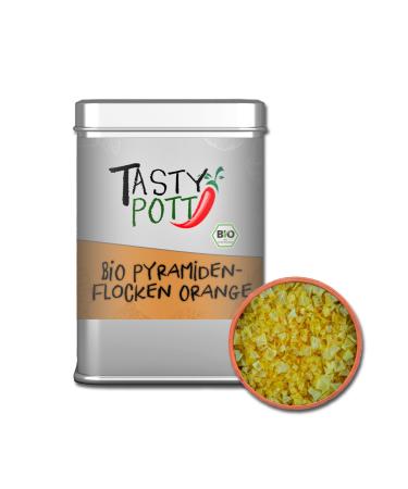TASTY POTT Tasty Pott Organic Pyramid Salt Flakes - Orange - Salt | Salt Flakes | Sea Salt | Orange Salt | Salty | Spice Mix | Pyramid Salt in an 85g Box