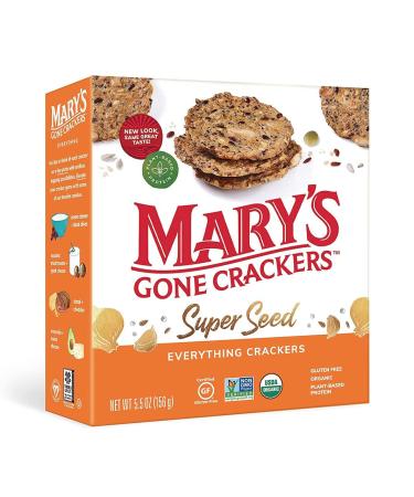 Mary's Gone Crackers Super Seed Crackers, Organic Plant Based Protein, Gluten Free, Everything, 5.5 Ounce (Pack of 1) Everything 5.5 Ounce (Pack of 1)