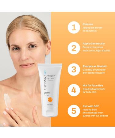 Photozyme Omega 36 Body Complex Anti-Aging Body Cream with Omega 3 6 Ceramides & DNA Repair Enzymes Hydrating Firming Nourishing Fragrance Free Unscented 2 fl oz 2 Fl Oz (Pack of 1) - Buy Online on GoSupps.com