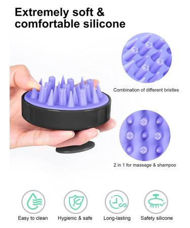 Heeta Hair Scalp Massager Brush - Soft Silicone Exfoliator for All Hair Types - Wet & Dry Shampoo Tool for Men, Women & Kids (Black) - Buy Online on GoSupps.com