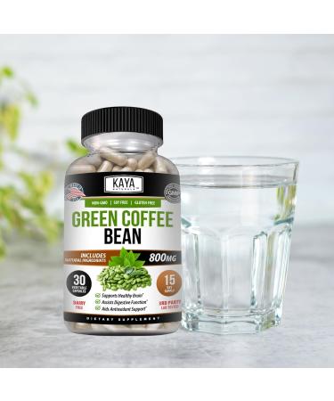 Kaya Naturals Green Coffee Bean Extract - Non-GMO Gluten-Free Supplement (30 Count (Pack of 1) - Buy Online on GoSupps.com