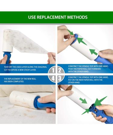 Buy Mudela Extra Sticky Lint Roll for Animal Hair - 6 Replacement Rolls for Effective Cat & Dog Hair Removal | Lint Roller for Clothing Sofa Bed & Carpet - Buy Online on GoSupps.com