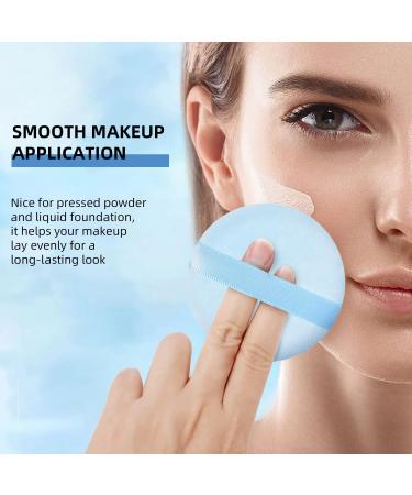 6-Piece Soft Round Powder Puffs Set for Makeup Foundation - Blue - Buy Online on GoSupps.com