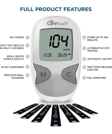Blood Glucose Monitor Kit | Diabetes Testing with Glucometer, Test Strips, Lancing Device, Lancets | Travel Case for Diabetic Supplies - Buy Online on GoSupps.com