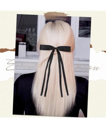 Ambesi Ribbon Hair bow Hair Clips Black Pink Long Tail French hair Bows Hair Clips Tassel Ribbon Bowknot for Women Girl Bow Hair Barrette Dress Up Accessories for Birthday/Party/Show/Christmas black+pink - Buy Online on GoSupps.com