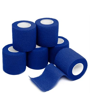 FriCARE Nonwoven Self-Adhesive Bandage, Self-Adherent Cohesive First Aid Medical Wrap, Elastic Athletic/Vet Tape for Wrist 2 Inches Wide 2 Inch x 5 Yards Royal Blue