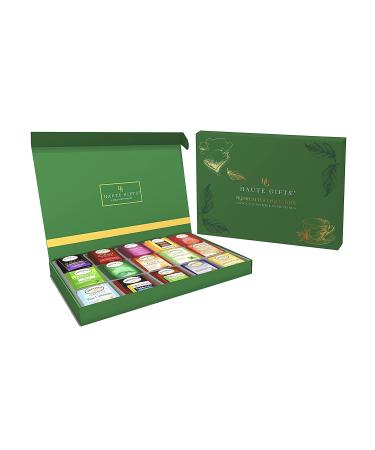 Tea Bags Sampler Assortment Gift Box - 50 Count Variety Pack with English Breakfast, Green, Black, Herbal, Chai Tea and More (Green) - Buy Online on GoSupps.com