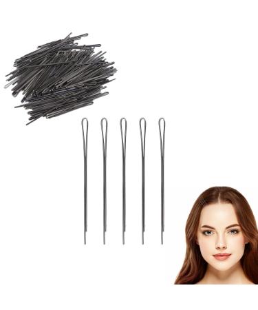 Sonew hairpins black rolls hair needles clips reusable alloy prevent slides portable black women girls flat hair clips for styling of make-up