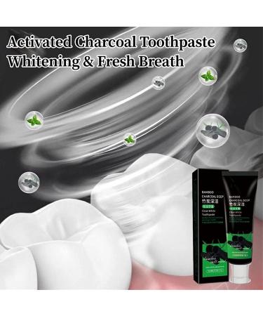 2pcs Activated Charcoal Toothpaste Deep Cleaning Yanjiayi Clean White Bamboo Charcoal Toothpaste for Removing Tooth Stains Fresh Breath - Buy Online on GoSupps.com