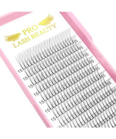 Pre Made 3D-D-0.07-15mm Short Stem Premade Fans Eyelash Extensions - Russian Volume Lashes 0.07 0.10 Lash Extensions - Buy Online on GoSupps.com