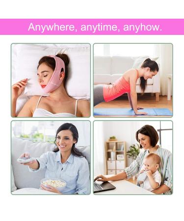 Face Lift Strap & 40 Stickers Set | Double Chin Reducer - Reusable Breathable & Invisible Tape - Pink Face Slimming Solution for Women - Buy Online on GoSupps.com