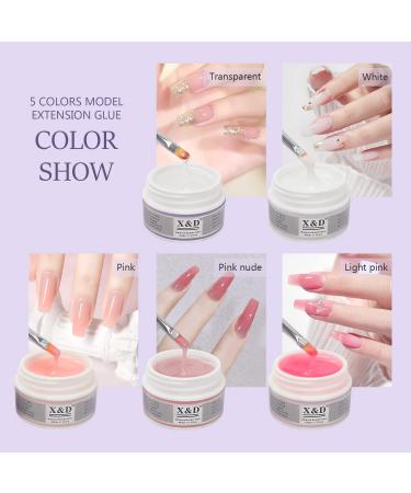 X&D Gel Nail Polish Kit with Polygel Quick Dry Clear Extension - 5 Colors, Dual Forms, Brush, File Set - 8 pcs - Buy Online on GoSupps.com