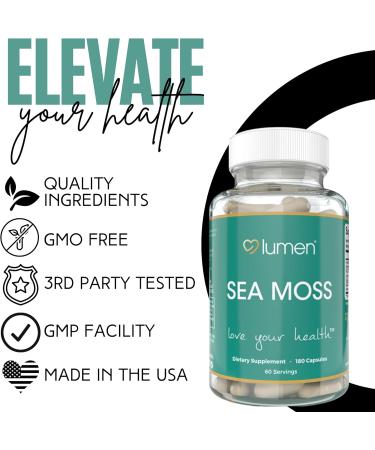 Lumen Naturals Sea Moss for Women with Irish Moss Bladderwrack & BioPerine 2100mg Per Serving 180 Capsules 60 Servings Non-GMO Vegan & Gluten-Free (180 Count (Pack of 1)) - Buy Online on GoSupps.com