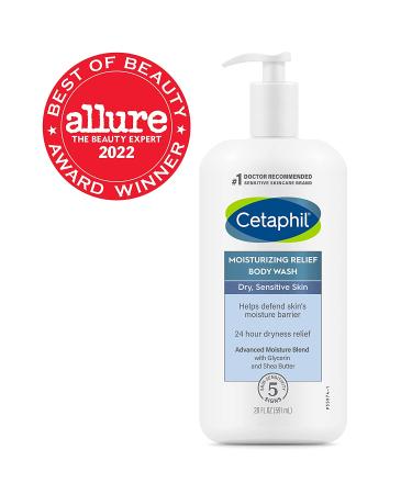 CETAPHIL Moisturizing Relief Body Wash 20 oz - Creamy Formula for Sensitive Skin, 24 Hr Relief, Hypoallergenic & Fragrance Free - Buy Online on GoSupps.com
