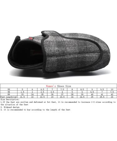 ZHENSI Extra Wide Cotton Slippers for Women - Adjustable Swollen Feet Diabetic Walking Shoes - Non-Slip & Warm - Size 6B - Buy Online on GoSupps.com