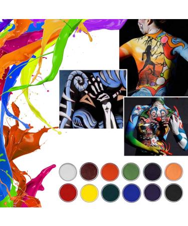Professional Body Painting & Face Paint - 12 Matte Water-Based Colors for Cosplay & Halloween - Crazy Sale! - Buy Online on GoSupps.com