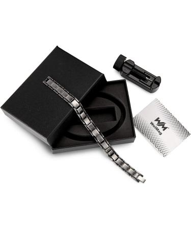 WELMAG Mens Titanium Steel Magnetic Therapy Bracelet for Arthritis Pain Relief - Adjustable Vintage Gift Box - Buy Online on GoSupps.com
