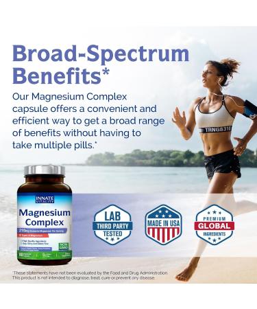 Innate Vitality Magnesium Complex - Magnesium Glycinate Malate Citrate Oxide 4-in-1 Formula for Energy Bones & Nerves Vegan & No Gluten 90 Capsules 90 Count (Pack of 1) - Buy Online on GoSupps.com