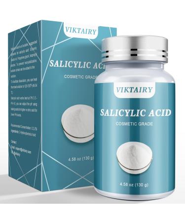 Salicylic Acid Powder (4.58 oz/130 g) Ultra Pure Cosmetic Grade Original Ingredients with no Additives BHA Exfoliant for DIY Cleanser Toner Shampoo Body Wash Lotion