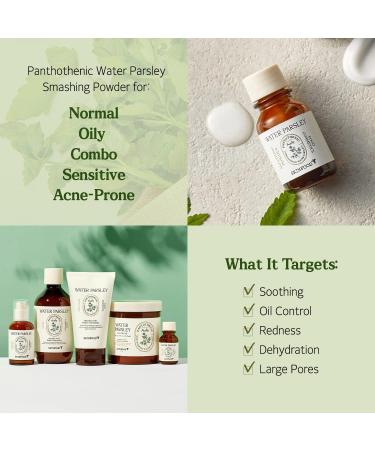 SKINFOOD Pantothenic Water Parsley Smashing Powder - Vegan AC/Blemish Spot Care for Instant Irritation Relief - Buy Online on GoSupps.com