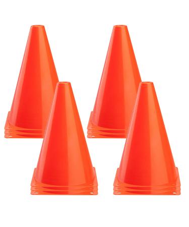 CARTMAN 9 Inch 12 Pack Plastic Training Cones Traffic Cones, Indoor Outdoor and Festive Events Field Marker Agility Cones for Soccer, Skating, Football, Basketball