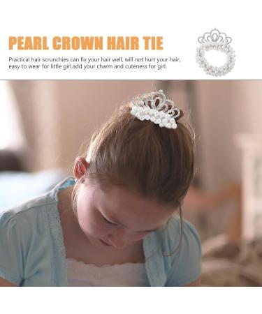minkissy Girls Hair Accessories Pearl Hair Scrunchies Girls Hair Ties Pearl Hair Tie with Crown Pearl Hair Ties Ponytail Headband Pearl Beading Child Alloy South Korea Little Girl - Buy Online on GoSupps.com
