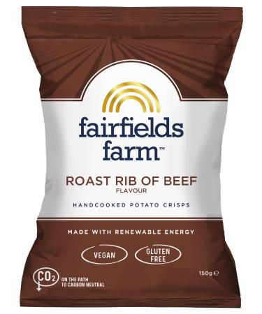 Fairfields Farm Crisps - Roast Rib of Beef Flavour Hand Cooked Potato Crisps 150g | Pack of 5