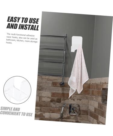 Generic 8pcs Bathroom Hook Towel Hooks Organizer Hangers for Kitchen Acrylic Door Shower Wall-Mounted Towel Hanger 6X4.5X2.8CM Transparent - Buy Online on GoSupps.com
