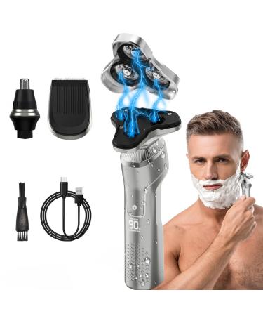 ETENTOUS Shavers for Men Mens Shaver 3 in 1 Mens Electric Shaver IPX7 Waterproof Wet and Dry Shaving USB Type-C Electric Shavers Men Rechargeable with LCD Display & Travel Lock IPX6