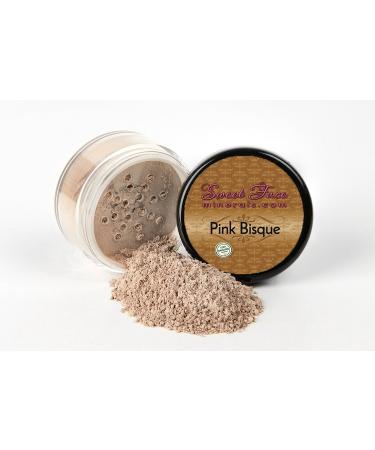 PINK BISQUE FOUNDATION Mineral Makeup (30 gram Jar) Matte Loose Powder Bare Face Cosmetics Full Coverage Long Lasting All Skin Types SPF 18