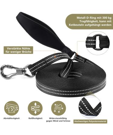 X Xben 20m Dog Tow Lines - Robust Reflective Leash with Lockable Carabiner for Small & Medium Dogs - 2cm Width Perfect for Training & Running - Buy Online on GoSupps.com