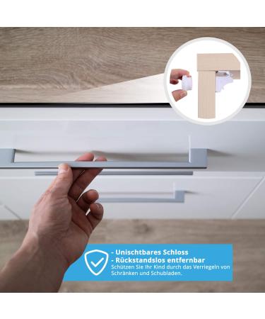Kidimax Magnetic Cabinet Lock - Invisible Child Safety Lock for Closets & Drawers No Drilling Required - 5 Locks & 1 Key Set - Buy Online on GoSupps.com