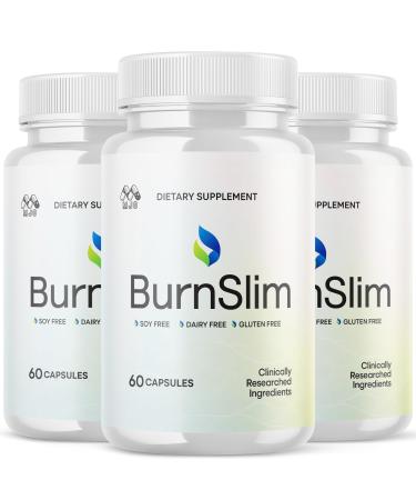(3 Pack) Burn Slim Capsules Official Burnslim Pills with All Natural Ingredients Advanced Burn Slim Health and Wellness Vitamin Supplement Supporting Active Lifestyle for Women & Men (180 Capsules)