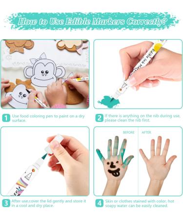 Colorant Alimentaire Stylo Feutre Alimentaire Pour Glacage Patisserie Marqueur Double Face Comestibles Writer Gourmet Pour D coration ufs de P ques Fondant G teaux Biscuits Desserts - Buy Online on GoSupps.com